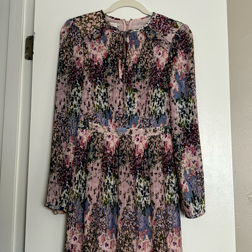 Ted Baker London Size 0 Pink Floral Long Sleeve Maxi Dress